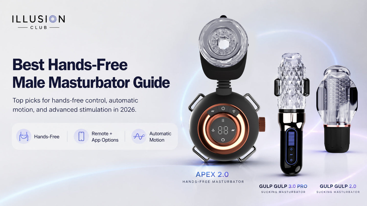 Best hands-free male masturbator guide comparing APEX 2.0, Gulp Gulp 3.0 Pro and Gulp Gulp 2.0