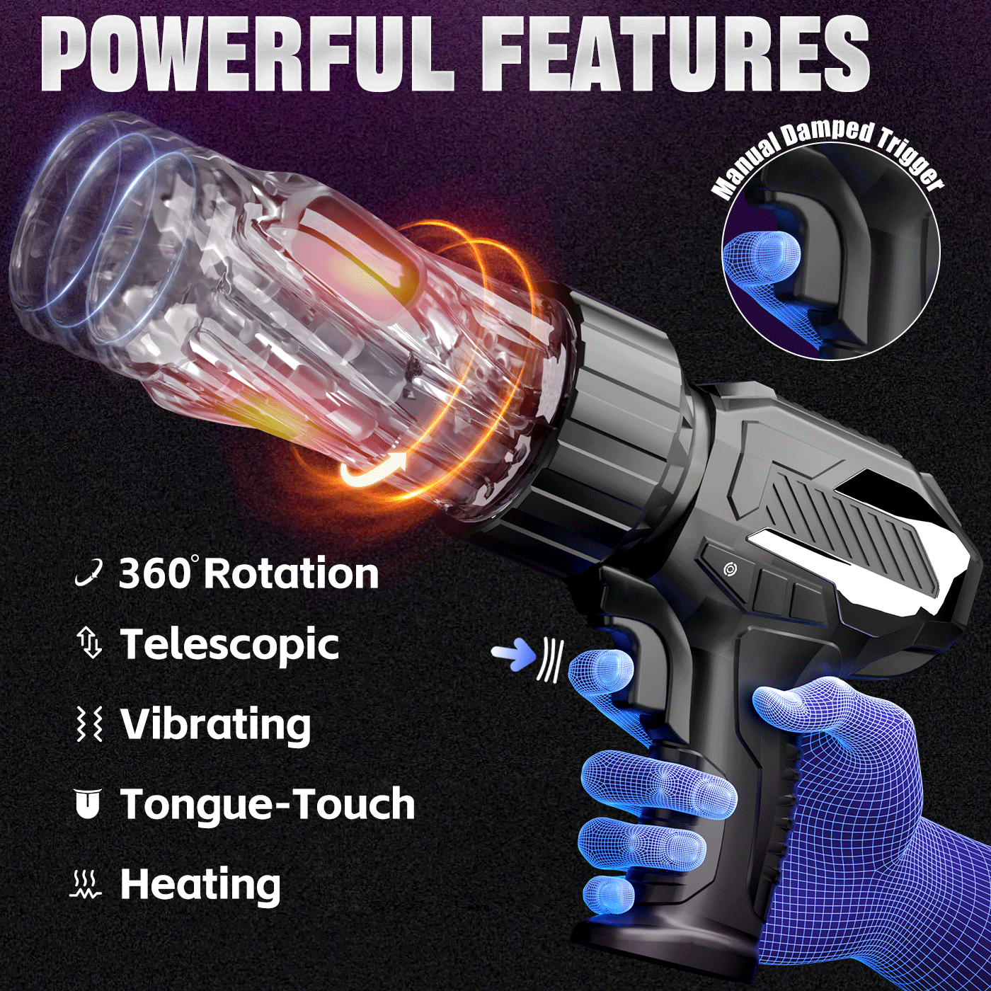 Night Knight Warming & Licking Rotating Vibrating Sleeve Illusion Club