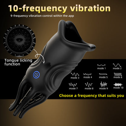 SAGE APP-Controlled Tentacle Head Vibrating Sleeve Illusion Club