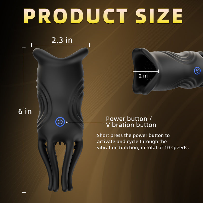 SAGE APP-Controlled Tentacle Head Vibrating Sleeve Illusion Club